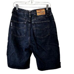Vintage Union Bay Loose Denim Shorts Jorts 9/10 Dark 28" Waist Longer Baggy